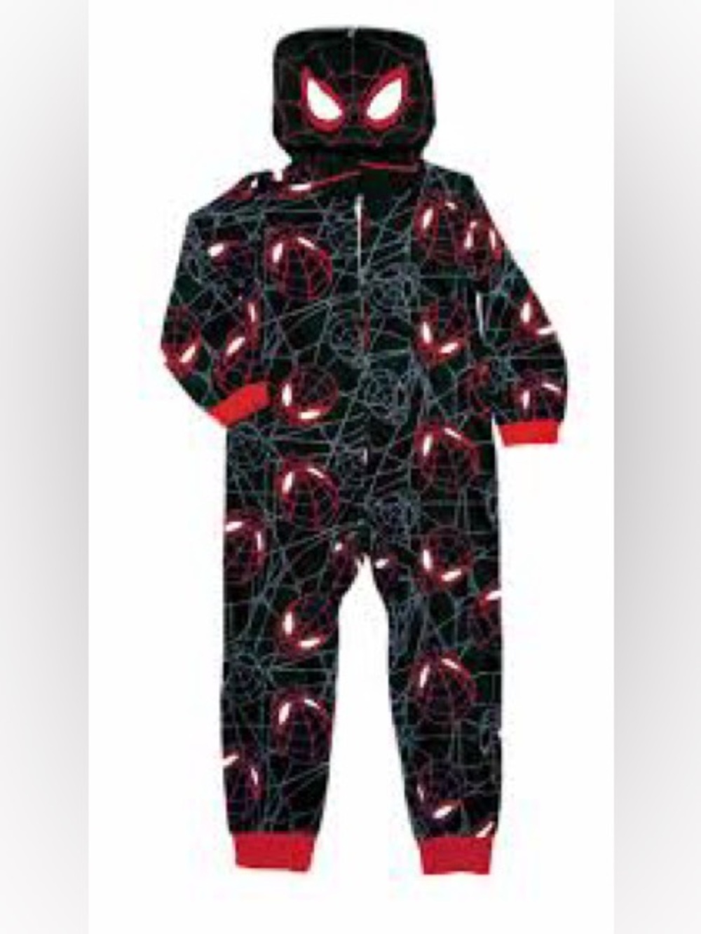 Marvel Black and Red Spiderman Pattern One-Piece Footie - XS (4/5)